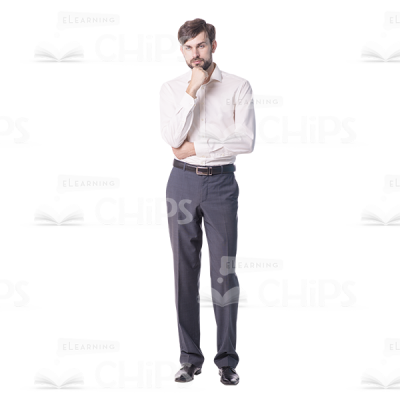 Cutout Photo Of Thoughtful Man With Hand On Chin-0