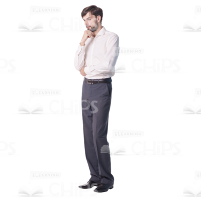 Thoughtful Man With Hand On Chin Cutout Image-0