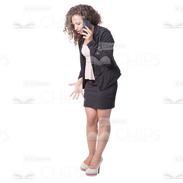 Shouting cutout character talking the phone-0