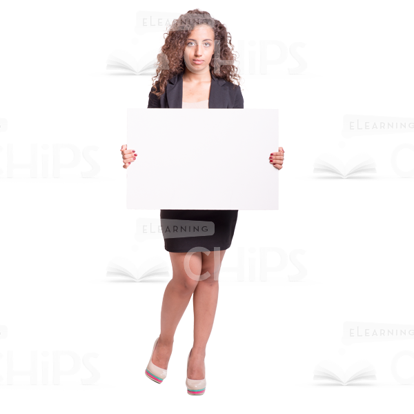 Serious arab girl holding board cutout photo-0