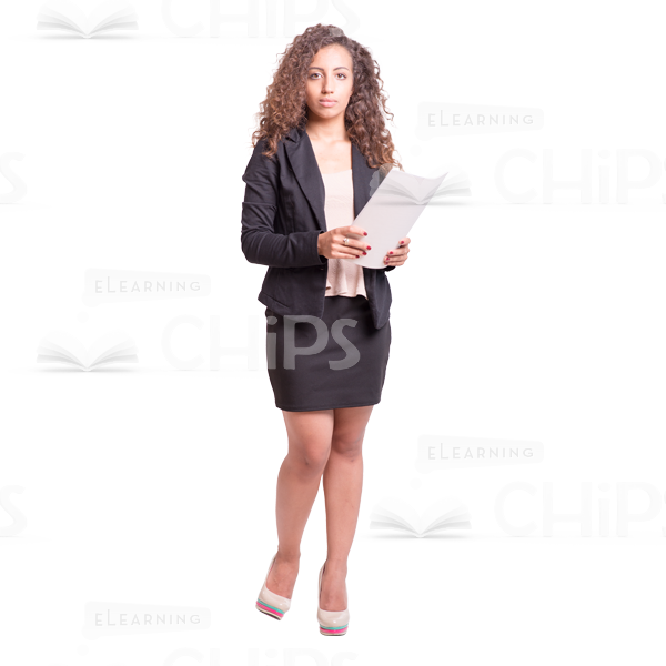 Cutout girl character standing with papers-0
