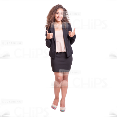 Happy young girl approving something cutout photo -0