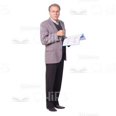 Focused Man With Folder Cutout Photo-0