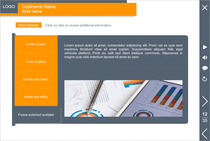 Dark Grey Text Background — Articulate Storyline Templates for eLearning Courses