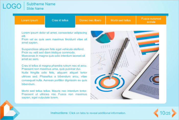 Blue Active Tab — Storyline Templates for eLearning