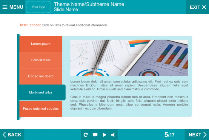 Turquoise Active Tab — Storyline Templates for eLearning