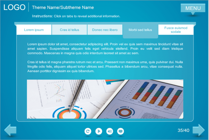 Horizontal Tabs Block — Articulate Storyline eLearning Template