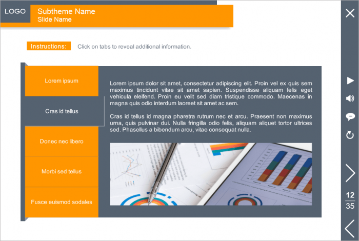 Dark Gray Active Tab — Storyline Templates for eLearning