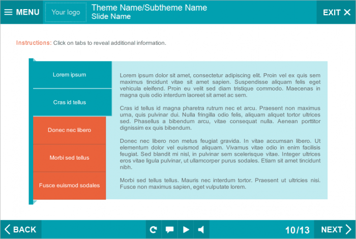 Colored Tabs — Articulate Storyline Templates for eLearning Courses