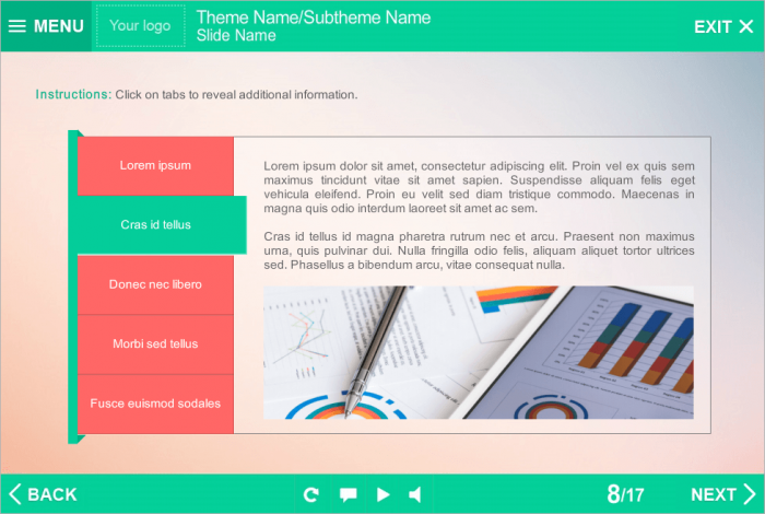 Green Active Tab — Storyline Templates for eLearning