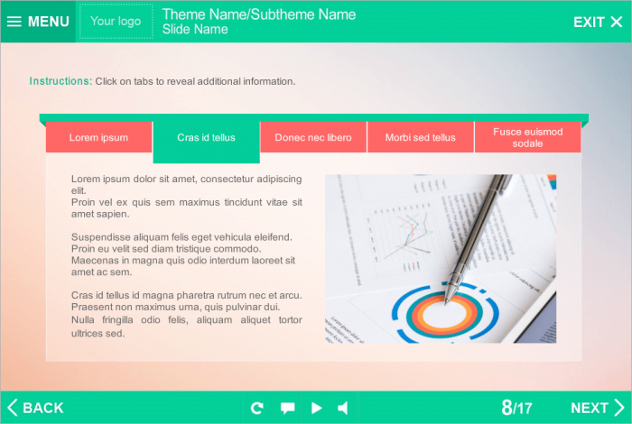 Green Active Tab — Storyline Templates for eLearning