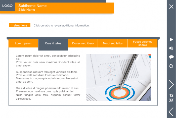 Gray Active Tab — Storyline Templates for eLearning