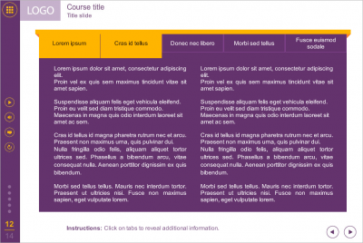 Purple Colored Tabs — Articulate Storyline Templates for eLearning Courses