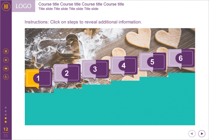 Purple Colored Steps — Articulate Storyline Templates for eLearning Courses