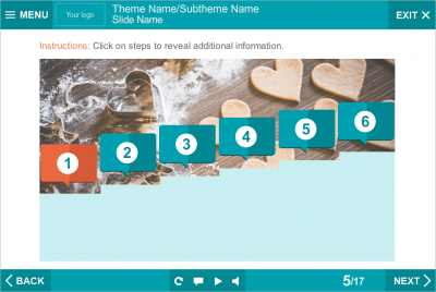 Blue Colored Steps — Articulate Storyline Templates for eLearning Courses