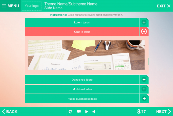 Green Clickable Blocks — Download Storyline Template