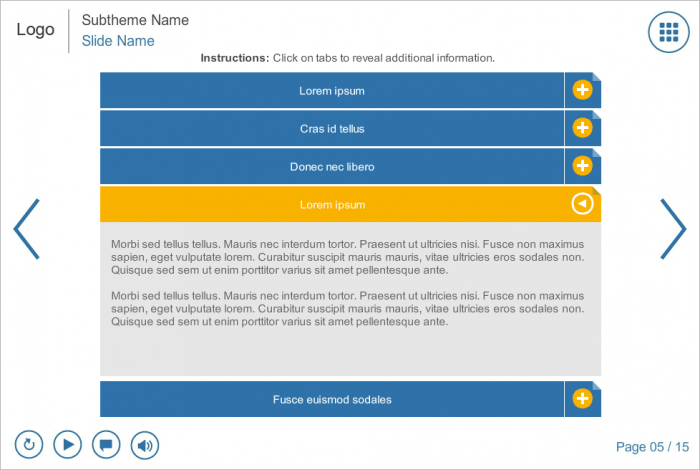 Vertical Accordion — Articulate Storyline eLearning Template