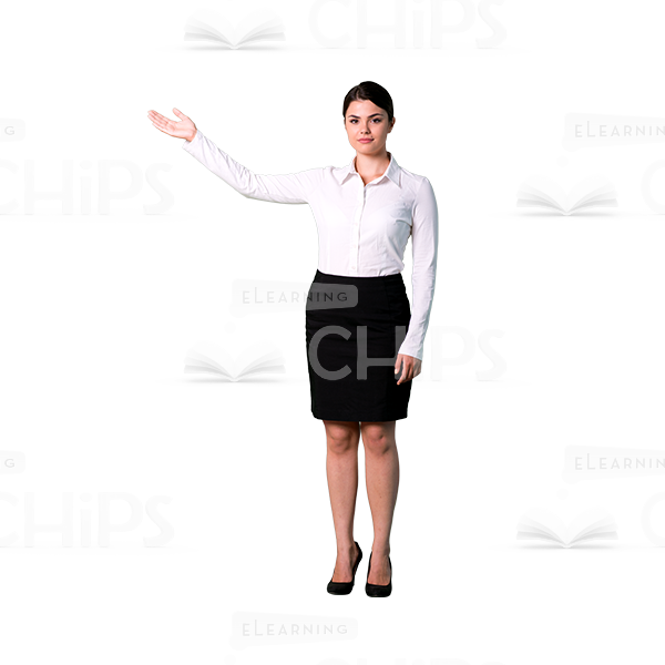 Elegant young woman presenting cutout image-0