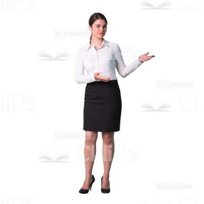 Cutout woman character presenting pose -0
