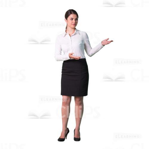 Cutout woman character presenting pose -0