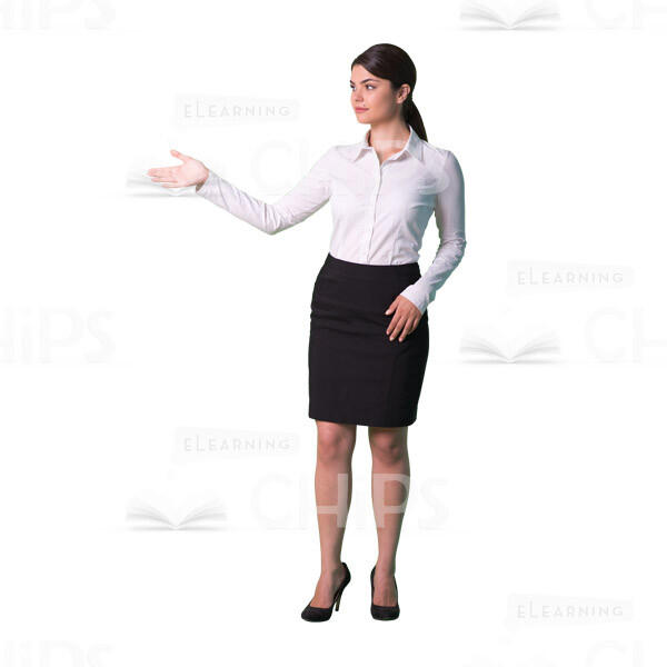 Cutout woman character demonstrating profile view-0