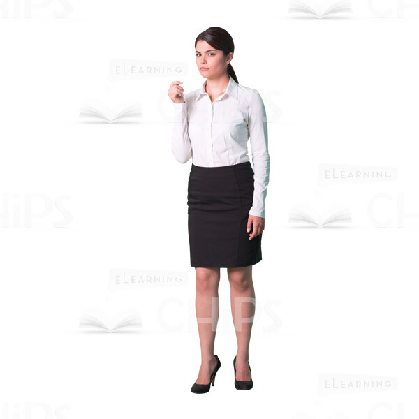 Suspiciously-looking young woman cutout image-0