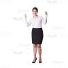 Happy woman character showing thumbs up cutout-0