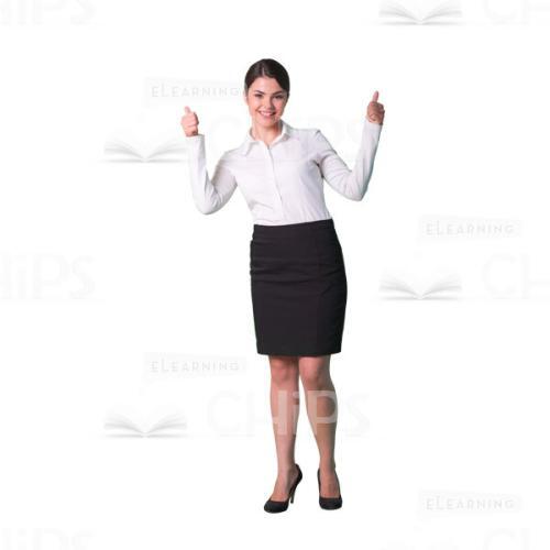 Glad young teacher showing thumbs up cutout-0