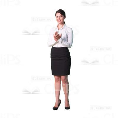 Smiling woman clapping hands cutout image-0