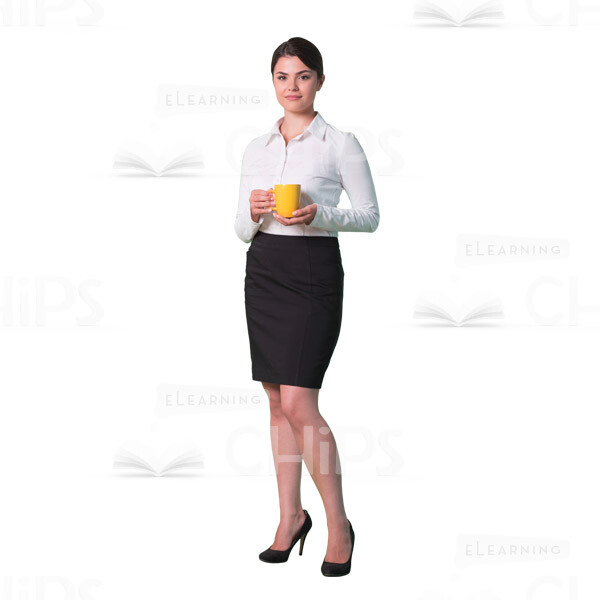 Good-looking woman holding cup cutout image-0