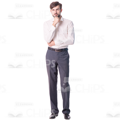 Thoughtful Young Man Standing Cutout Image-0