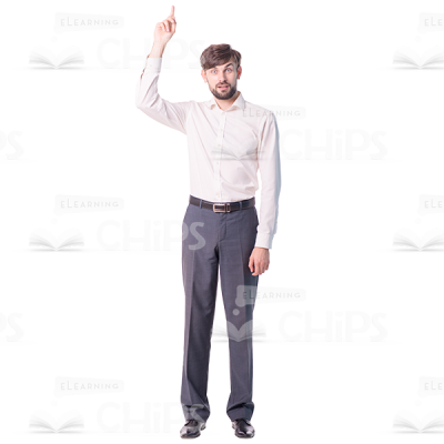 Surprised Man Character Pointing Up Cutout-0