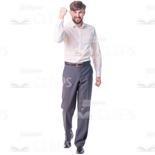 Happy Young Man Yes Gesture Cutout Image-0