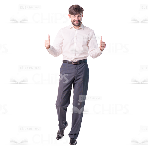 Smiling Man Showing Thumbs Up Cutout Image-0