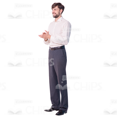 Smiling Cutout Man Character Clapping Hands-0