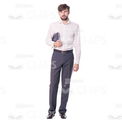 Young Man Standing With Folder Cutout Image-0