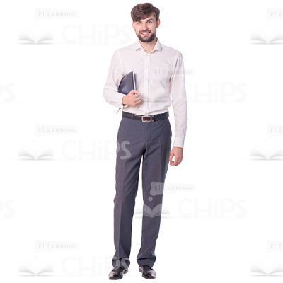 Smiling Man Standing With Folder Cutout Photo-0