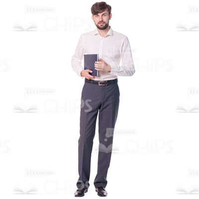 Cutout Man Character Holding Folder Under His Arm-0