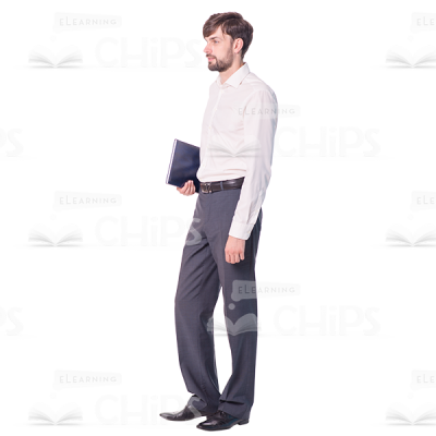 Cutout Man Character With Folder Profile View-0