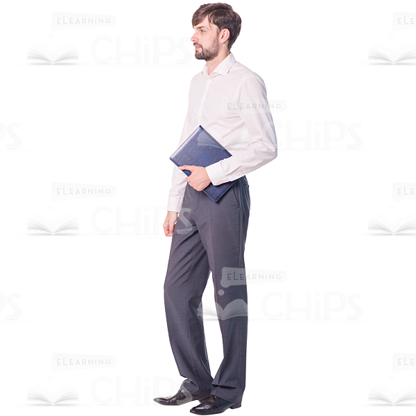 Half-Turned Young Man With Folder Cutout Photo-0