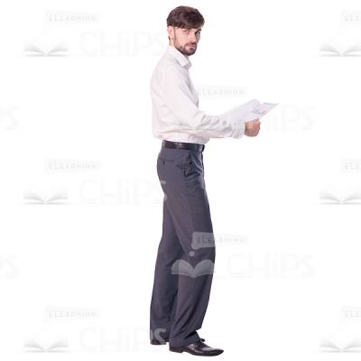 Young Cutout Man Character With Folder Cutout-0