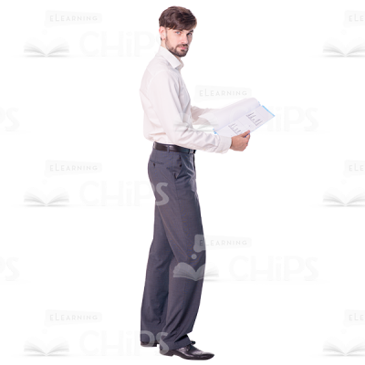 Serious Man With Folder Cutout Image-0