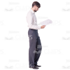 Cutout Man Character Reading Profile View-0