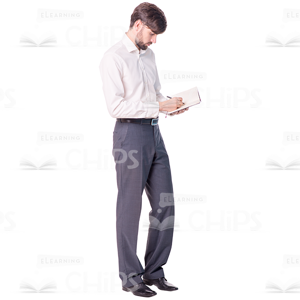 Young Man Writing In Diary Cutout Image-0