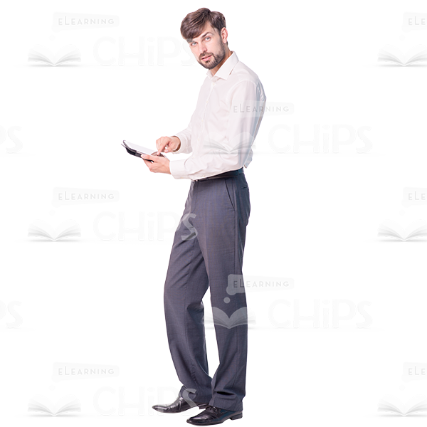 Young Man Using Tablet Cutout Photo-0