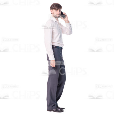 Handsome Young Man Talking Cellphone Cutout Photo-0