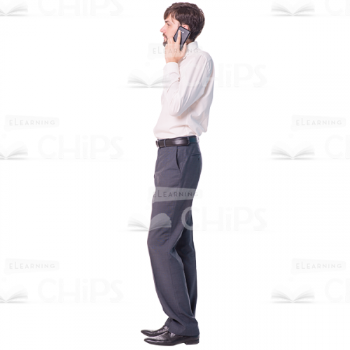 Cutout Character Talking The Phone Standing Sideways-0