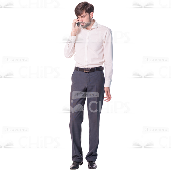 Puzzled Cutout Man Character Talking The Phone-0