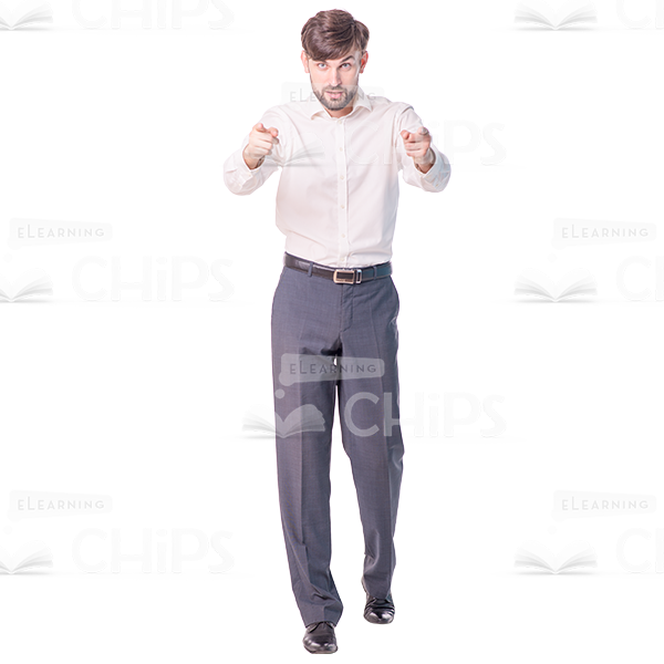 Man Pointing Fingers In Camera Cutout Photo-0