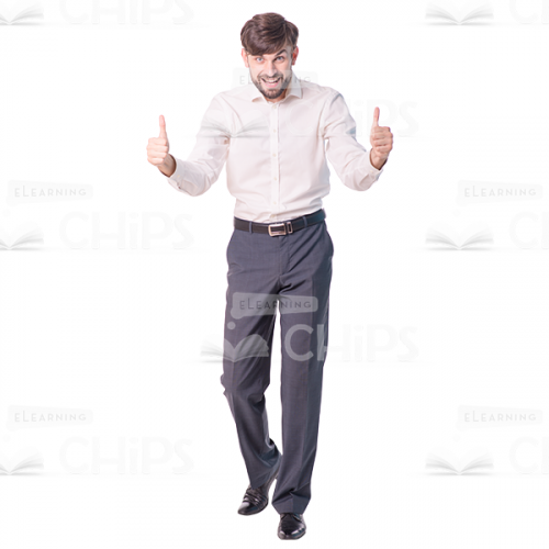 Happy Young Man Showing Thumbs Up Cutout Image-0